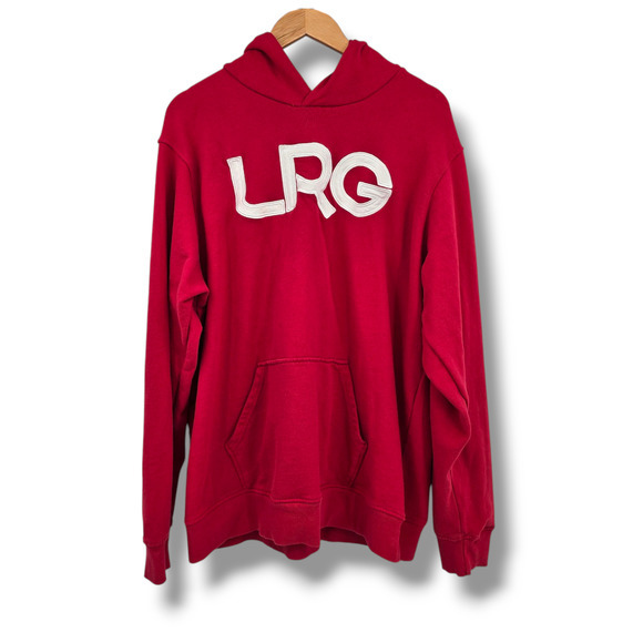 LRG Lifted Research Group Men's Regular Fit Logo Hoodie Red Size‎ 3XL - Picture 1 of 11